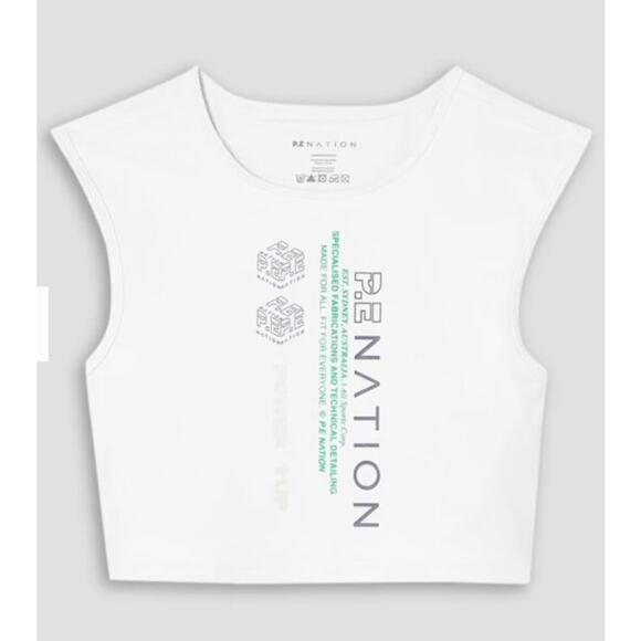 P.E NATION Cropped cutout printed stretch-jersey top XXL - Picture 1 of 7